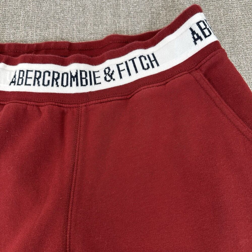 Abercrombie & Fitch Sweatpants Women's M Red Soft Fleece Jogger Spellout